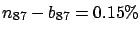 $ n_{87}-b_{87}=0.15\%$