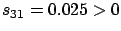 $ s_{31}=0.025>0$