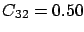 $\displaystyle c_{32}=0.50$