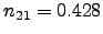 $ n_{21}=0.428$